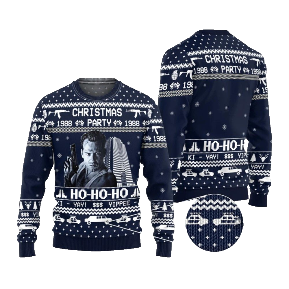 2026 Christmas Die Hard Party 1988 Ugly Christmas Sweater - Moonbestprint