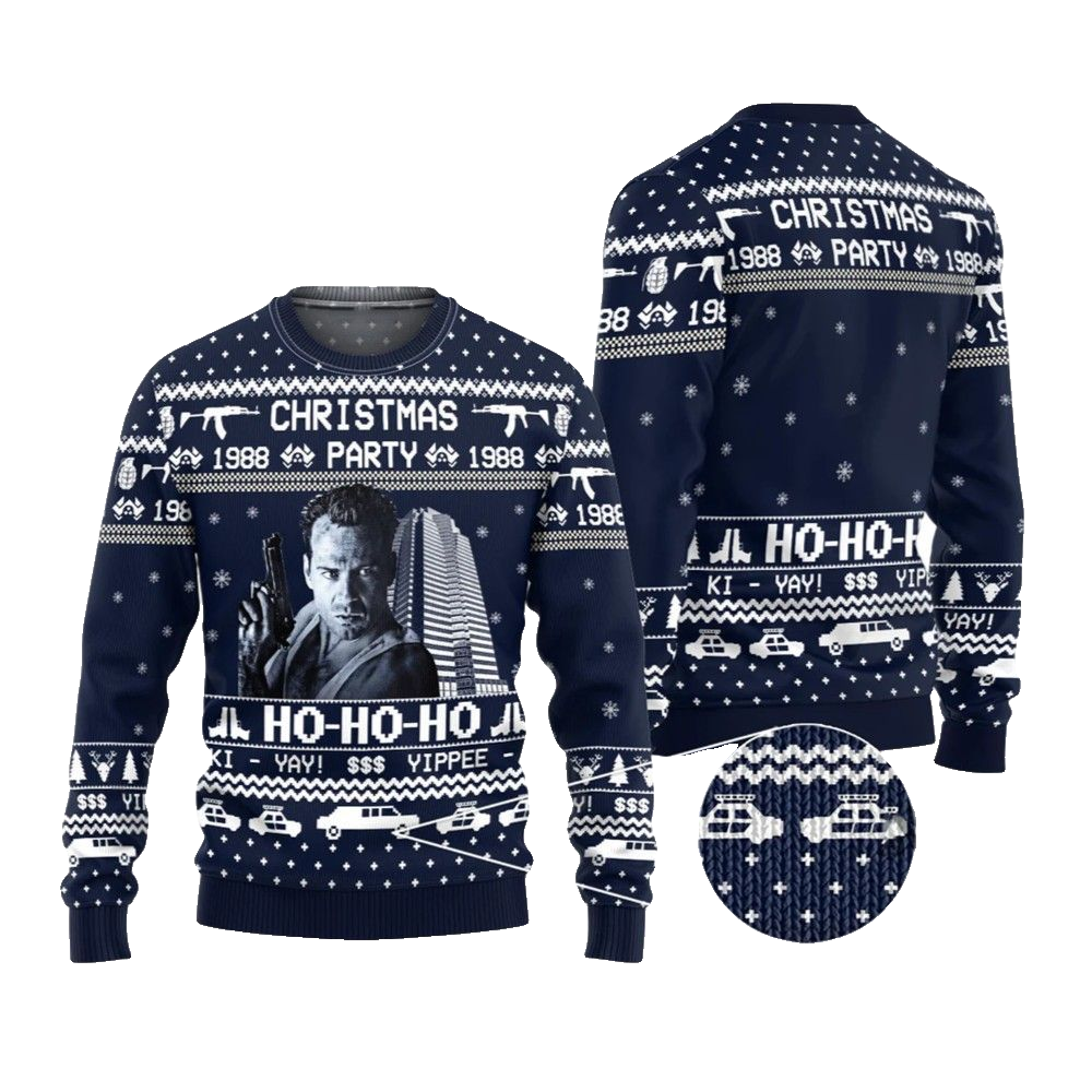 2026 Christmas Die Hard Party 1988 Ugly Christmas Sweater - Moonbestprint