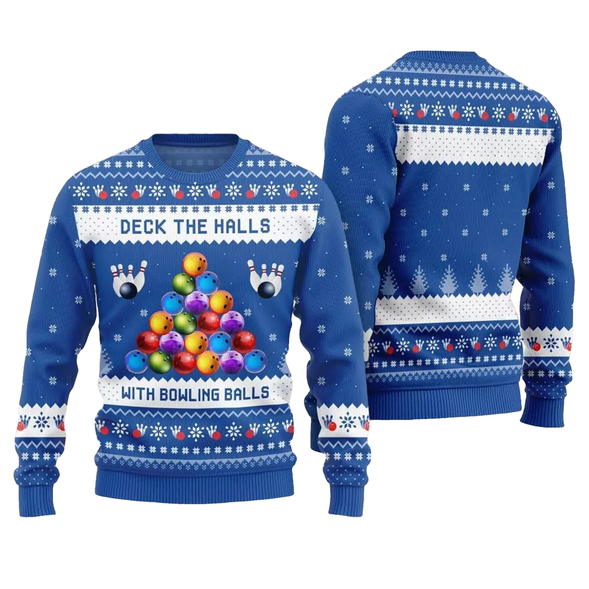 2026 Christmas Deck The Halls Bowling Ugly Sweater - Moonbestprint