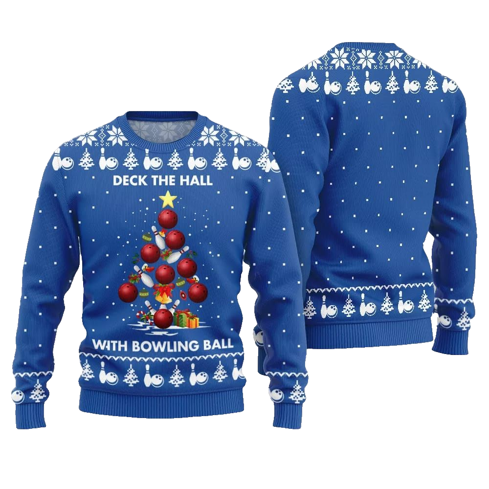 2026 Christmas Deck The Hall With Bowling Ball Xmas Sweater - Moonbestprint