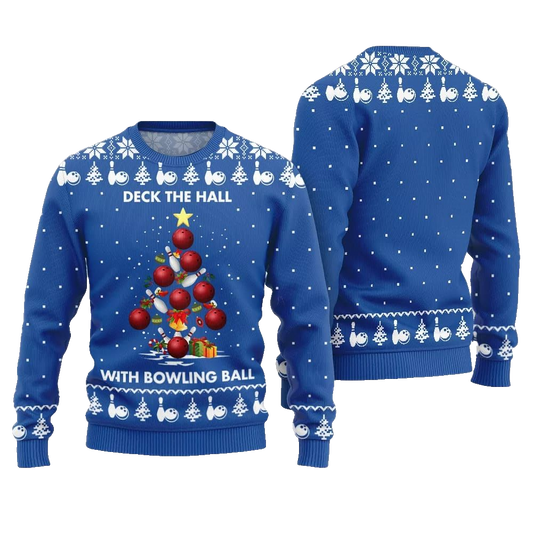 2026 Christmas Deck The Hall With Bowling Ball Xmas Sweater - Moonbestprint