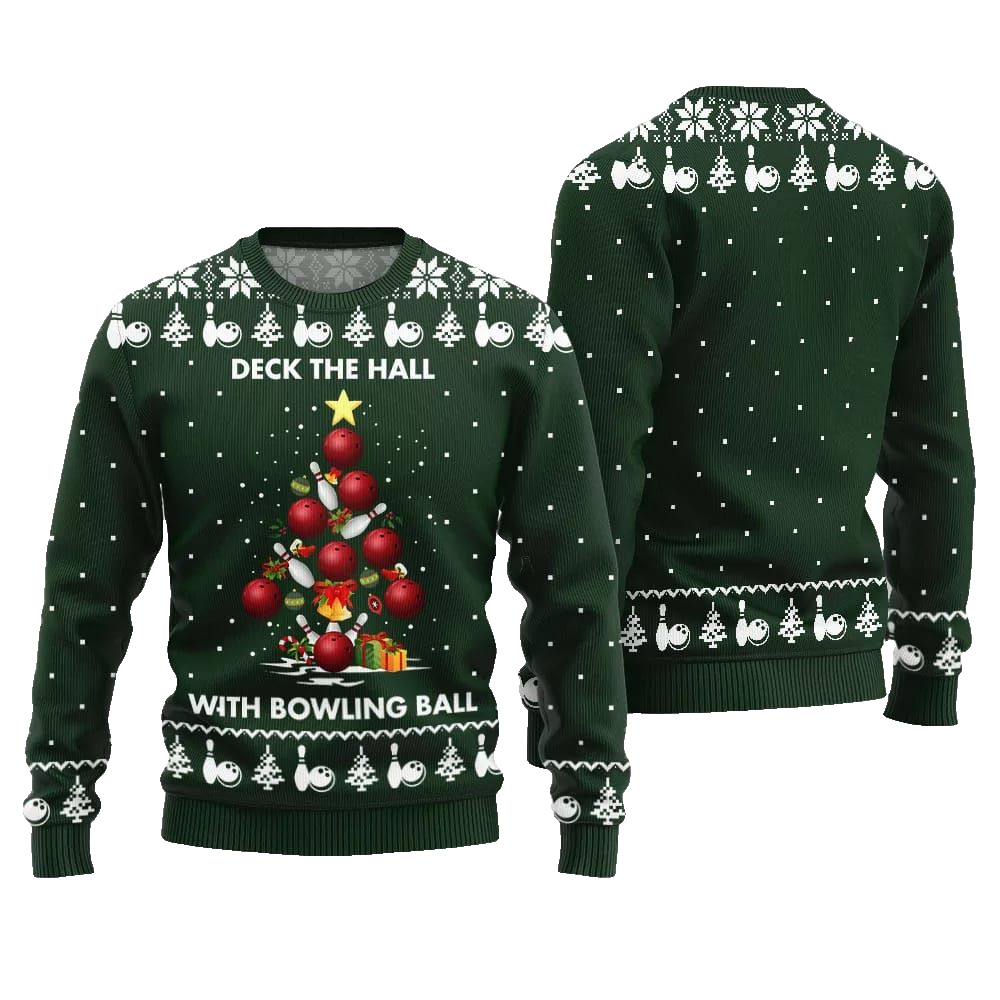 2026 Christmas Deck The Hall With Bowling Ball Xmas Sweater - Moonbestprint