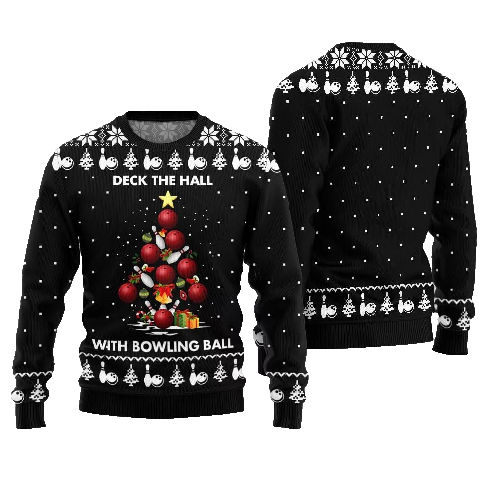 2026 Christmas Deck The Hall With Bowling Ball Xmas Sweater - Moonbestprint