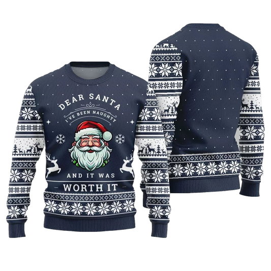 2026 Christmas Dear Santa Worth It Ugly Sweater - Moonbestprint