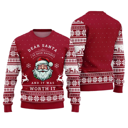 2026 Christmas Dear Santa Worth It Ugly Sweater - Moonbestprint