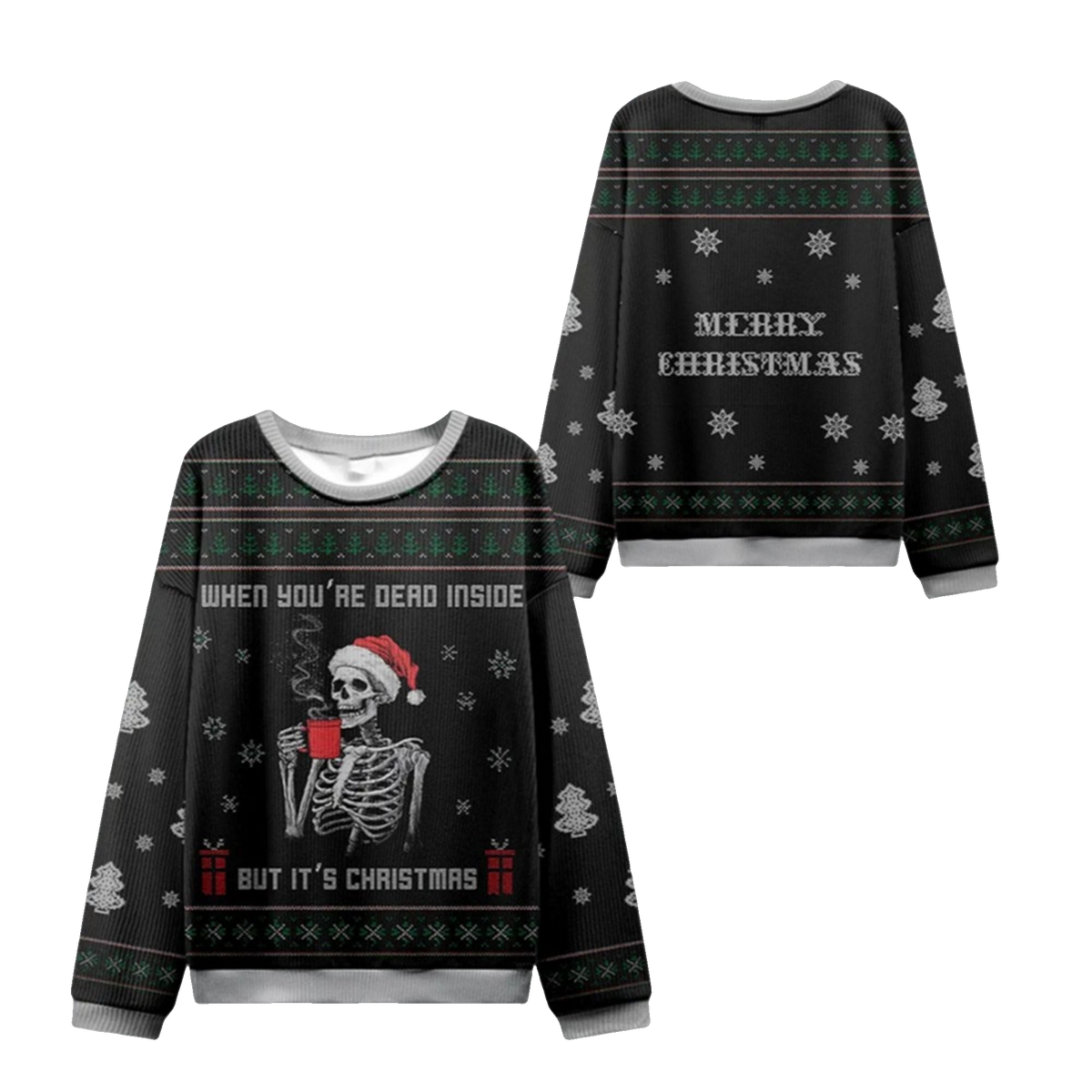 2026 Christmas Dead Inside Festive Outside Ugly Sweater - Moonbestprint