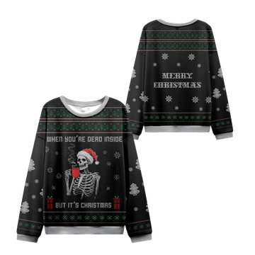 2026 Christmas Dead Inside Festive Outside Ugly Sweater - Moonbestprint