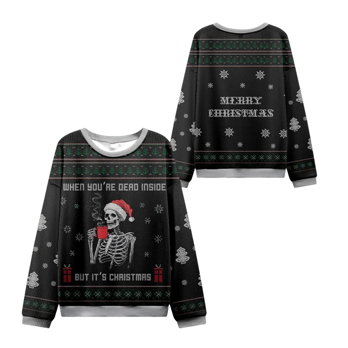 2026 Christmas Dead Inside Festive Outside Ugly Sweater - Moonbestprint
