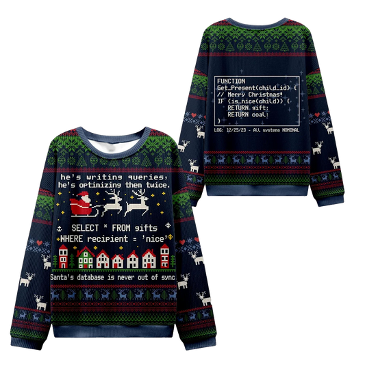 2026 Christmas Database Never Out of Sync Ugly Sweater - Moonbestprint