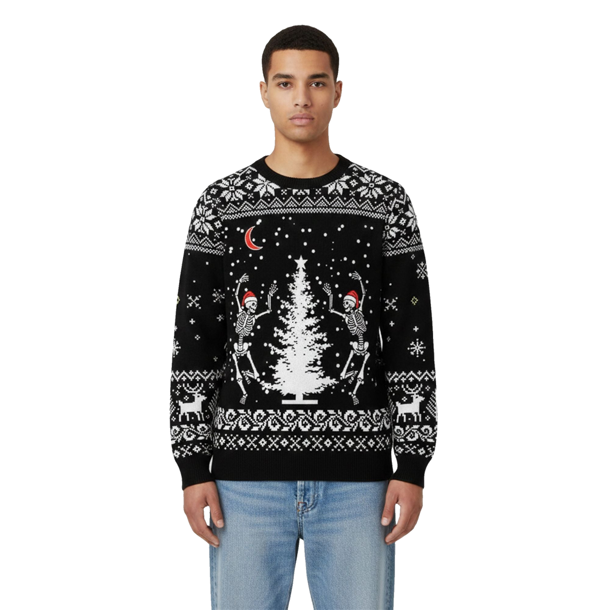 2026 Christmas Dancing Skeleton Ugly Sweater - Moonbestprint