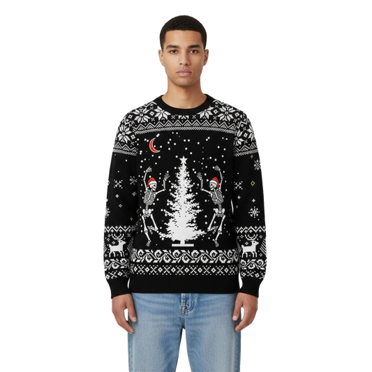 2026 Christmas Dancing Skeleton Ugly Sweater - Moonbestprint