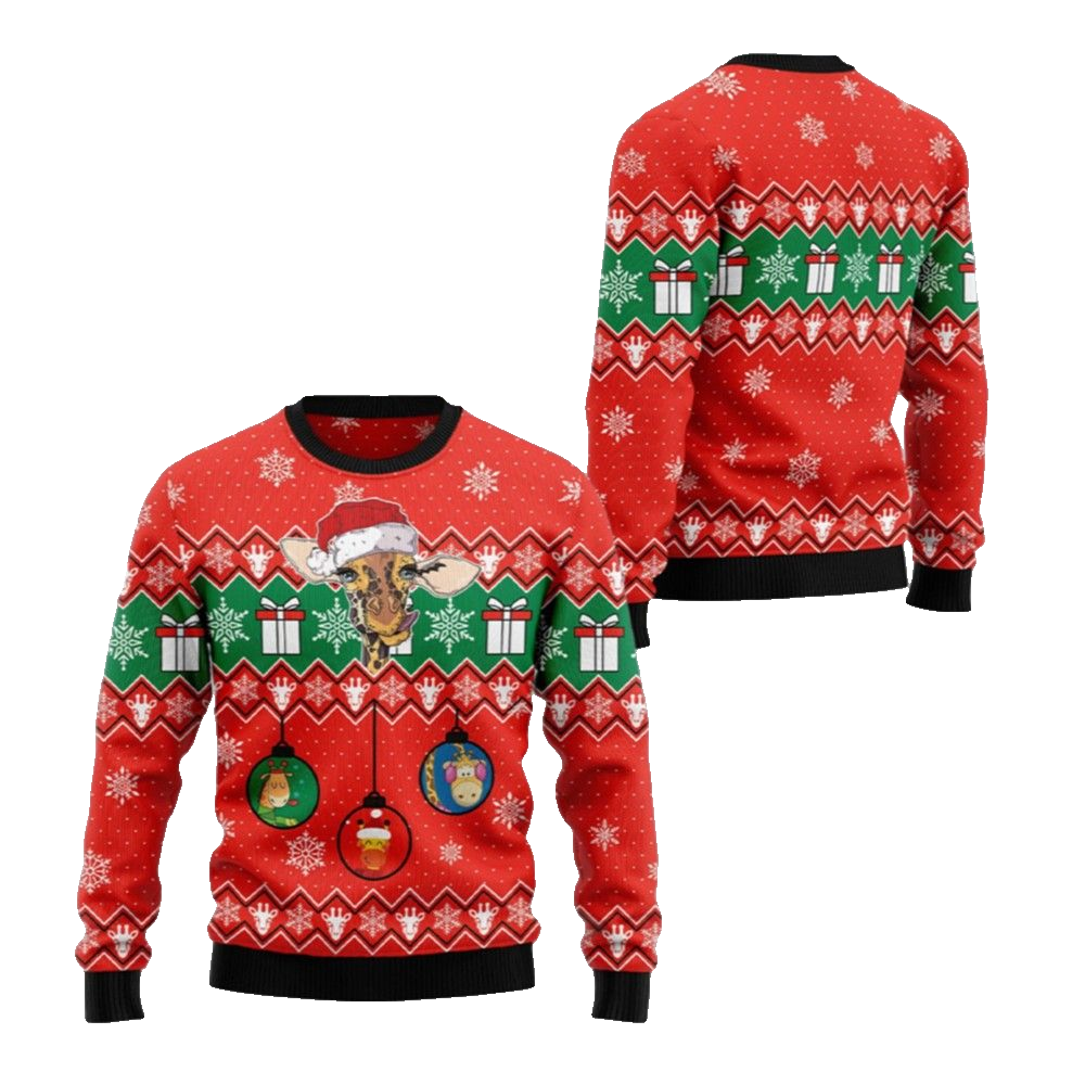 2026 Christmas Dachshund Ugly Lovely Giraffe Sweater - Moonbestprint
