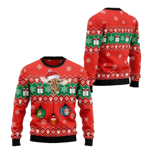 2026 Christmas Dachshund Ugly Lovely Giraffe Sweater - Moonbestprint