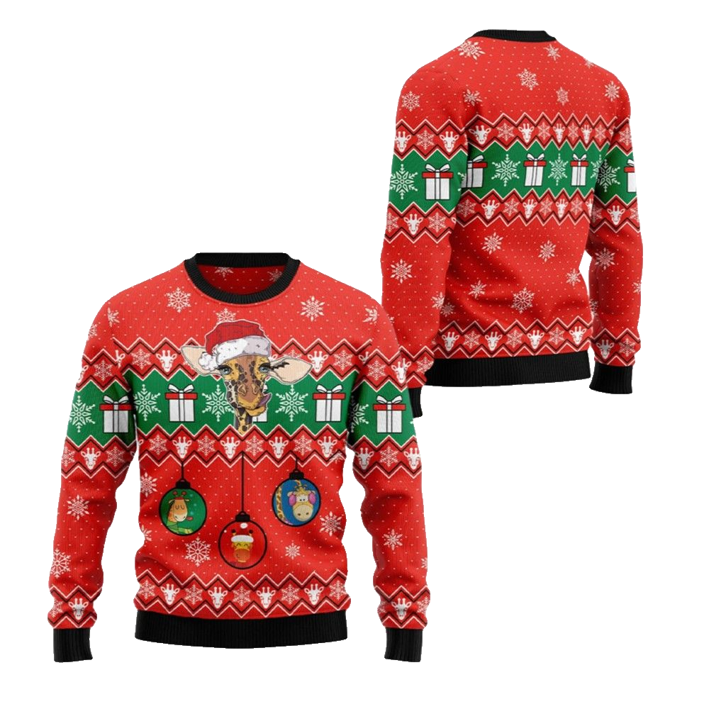 2026 Christmas Dachshund Ugly Lovely Giraffe Sweater - Moonbestprint