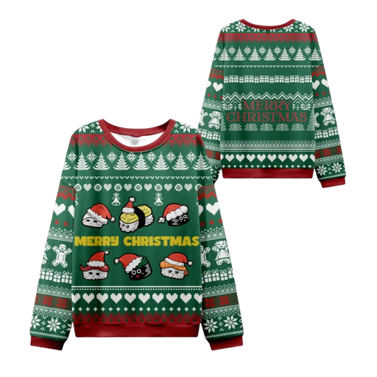 2026 Christmas Cute Sushi Cat Ugly Sweater - Moonbestprint