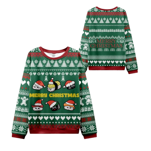 2026 Christmas Cute Sushi Cat Ugly Sweater - Moonbestprint