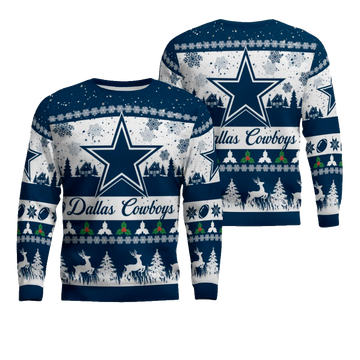 2025 Christmas Cowboys Festive Reindeer Tree Ugly Sweater – Moonbestprint