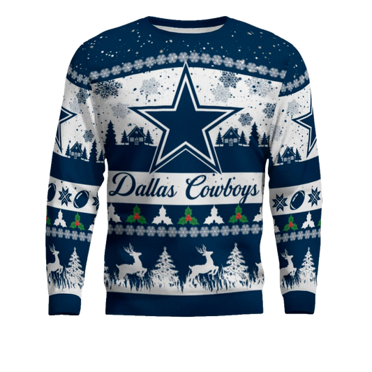 2025 Christmas Cowboys Festive Reindeer Tree Ugly Sweater – Moonbestprint