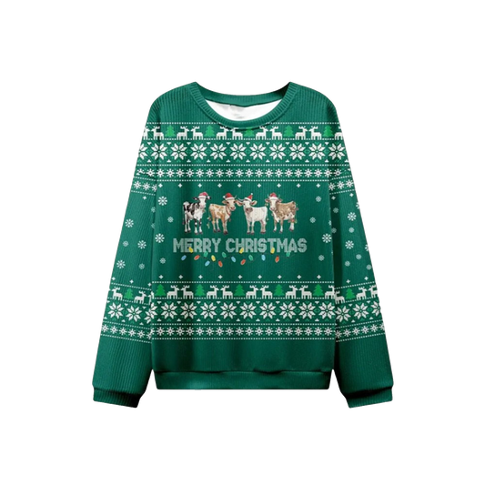 2026 Christmas Cow Merry Christmas Ugly Sweater - Moonbestprint