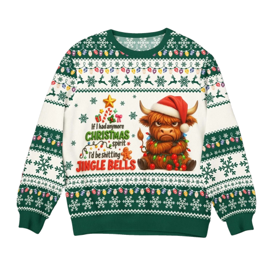 2026 Christmas Cow Jingle Bells Ugly Sweater - Moonbestprint