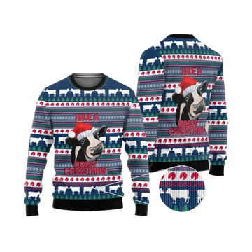 2026 Christmas Cow Have a Dairy Christmas Ugly Christmas Sweater - Moonbestprint