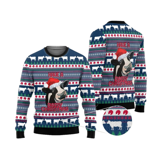 2026 Christmas Cow Have a Dairy Christmas Ugly Christmas Sweater - Moonbestprint