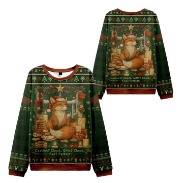 2026 Christmas Cookies Candles and a Foxy Ugly Sweater - Moonbestprint