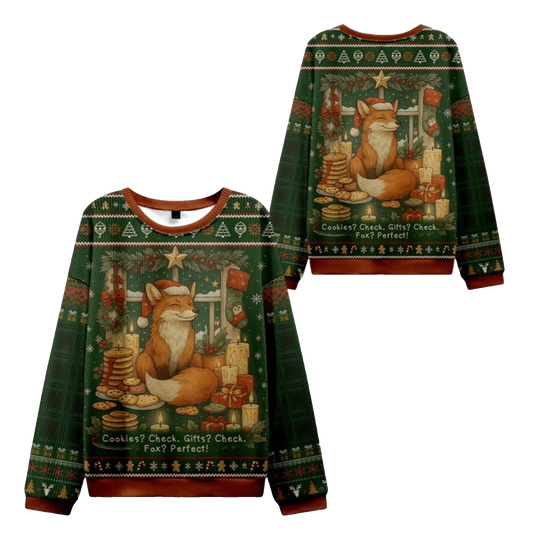 2026 Christmas Cookies Candles and a Foxy Ugly Sweater - Moonbestprint
