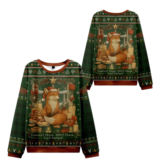 2026 Christmas Cookies Candles and a Foxy Ugly Sweater - Moonbestprint