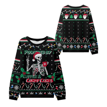 2026 Christmas Coffee & Candy Canes Ugly Sweater - Moonbestprint