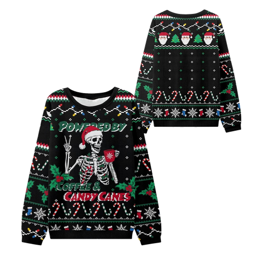 2026 Christmas Coffee & Candy Canes Ugly Sweater - Moonbestprint