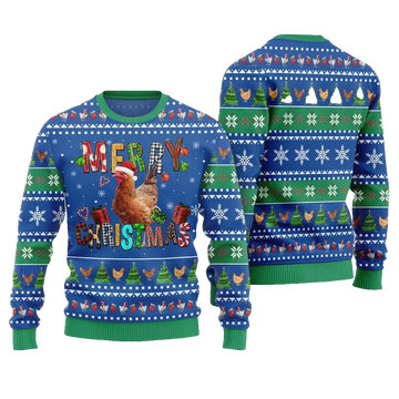 2026 Christmas Chicken Merry Christmas Ugly Christmas Sweater - Moonbestprint