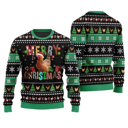 2026 Christmas Chicken Merry Christmas Ugly Christmas Sweater - Moonbestprint