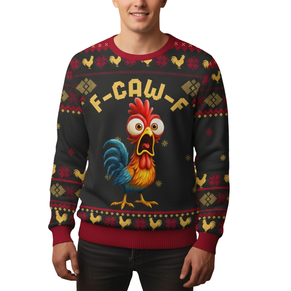 2026 Christmas Chicken F Caw F Ugly Sweater - Moonbestprint
