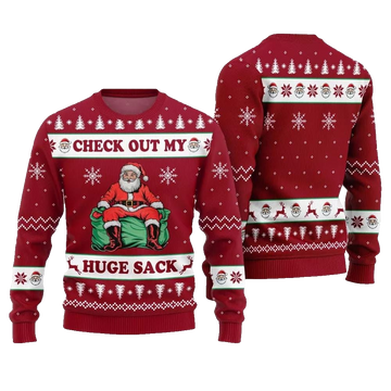 2026 Christmas Check Out My Huge Sack Santa Ugly Christmas Sweater - Moonbestprint