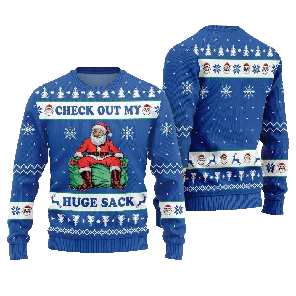 2026 Christmas Check Out My Huge Sack Santa Ugly Christmas Sweater - Moonbestprint