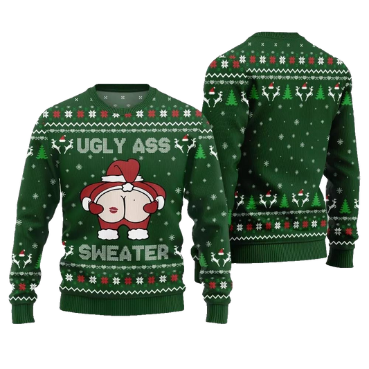 2026 Christmas Caught Kissing Santa Ugly Christmas Sweater - Moonbestprint