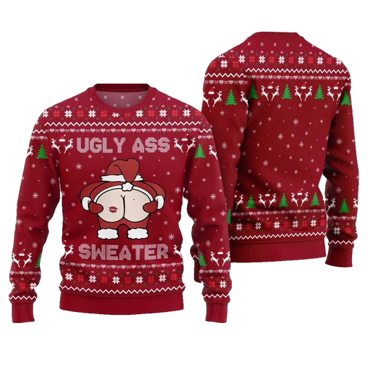 2026 Christmas Caught Kissing Santa Ugly Christmas Sweater - Moonbestprint