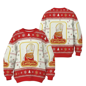 2026 Christmas Cattholic Cat Ugly Christmas Sweater - Moonbestprint