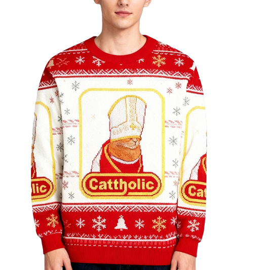 2026 Christmas Cattholic Cat Ugly Christmas Sweater - Moonbestprint