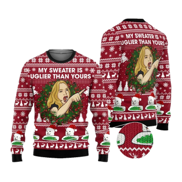 2026 Christmas Cat Woman My Sweater Is Uglier Than Yours Ugly Sweater - Moonbestprint