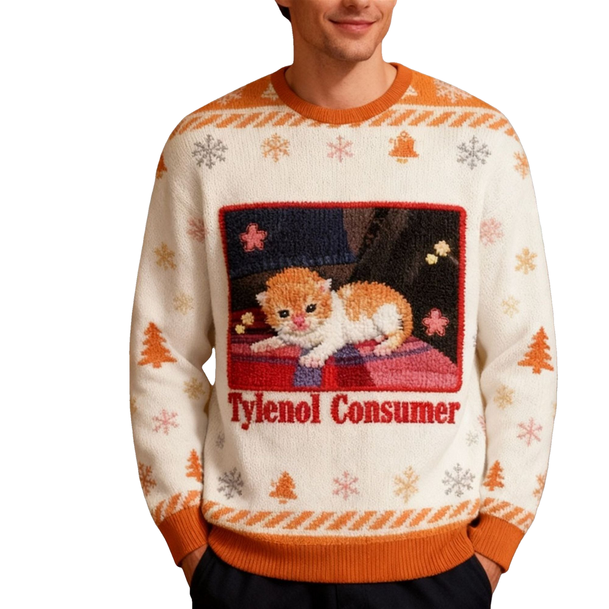 2026 Christmas Cat Tylenol Consumer Ugly Sweater - Moonbestprint