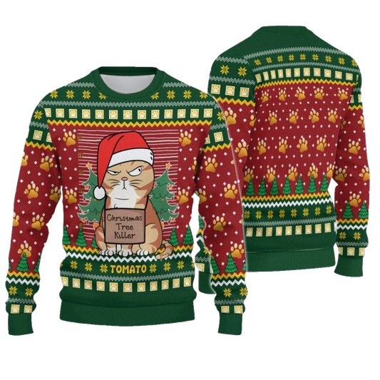 2026 Christmas Cat Tree Kille Ugly Sweatshirt - Moonbestprint
