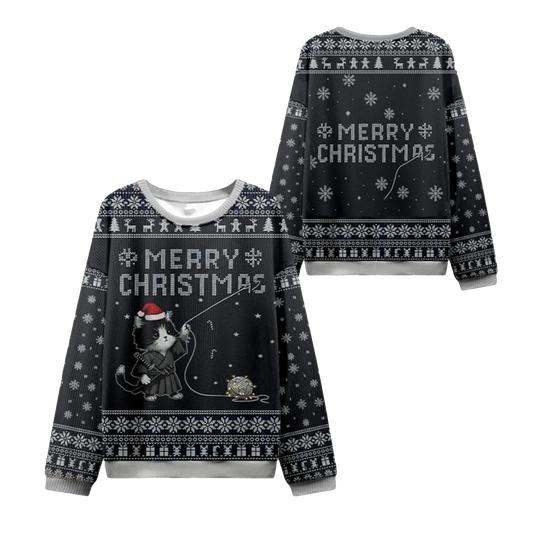 2026 Christmas Cat String Pull Ugly Sweater - Moonbestprint