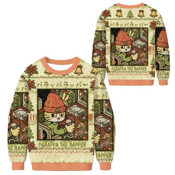 2026 Christmas Cat Parappa The Rapper Ugly Sweater - Moonbestprint