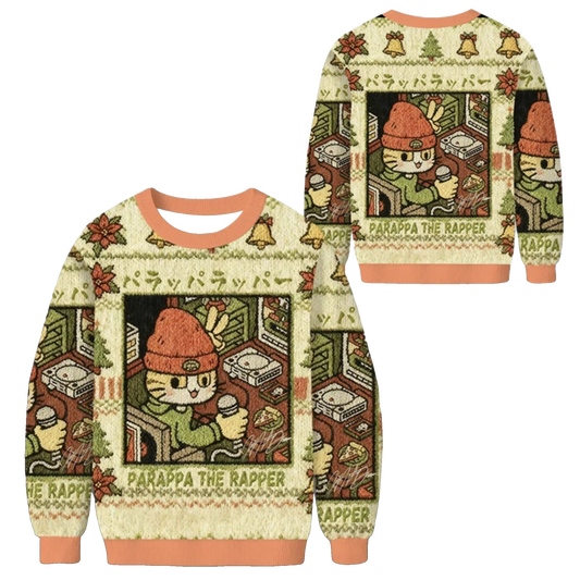 2026 Christmas Cat Parappa The Rapper Ugly Sweater - Moonbestprint
