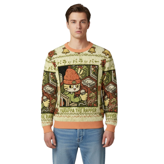 2026 Christmas Cat Parappa The Rapper Ugly Sweater - Moonbestprint