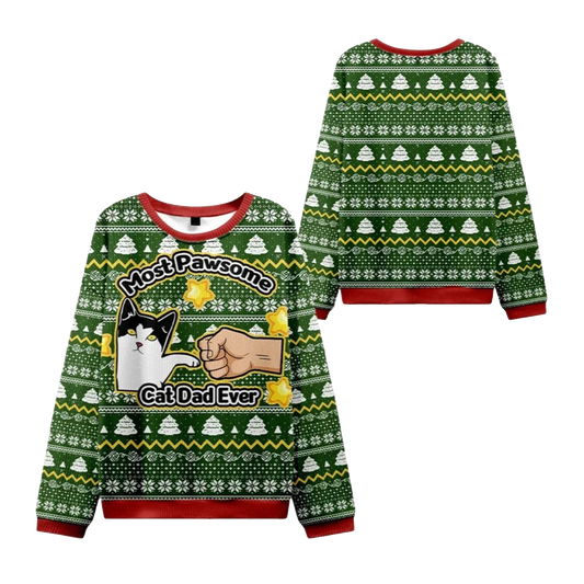 2026 Christmas Cat Mom And Dad Ugly Sweater - Moonbestprint