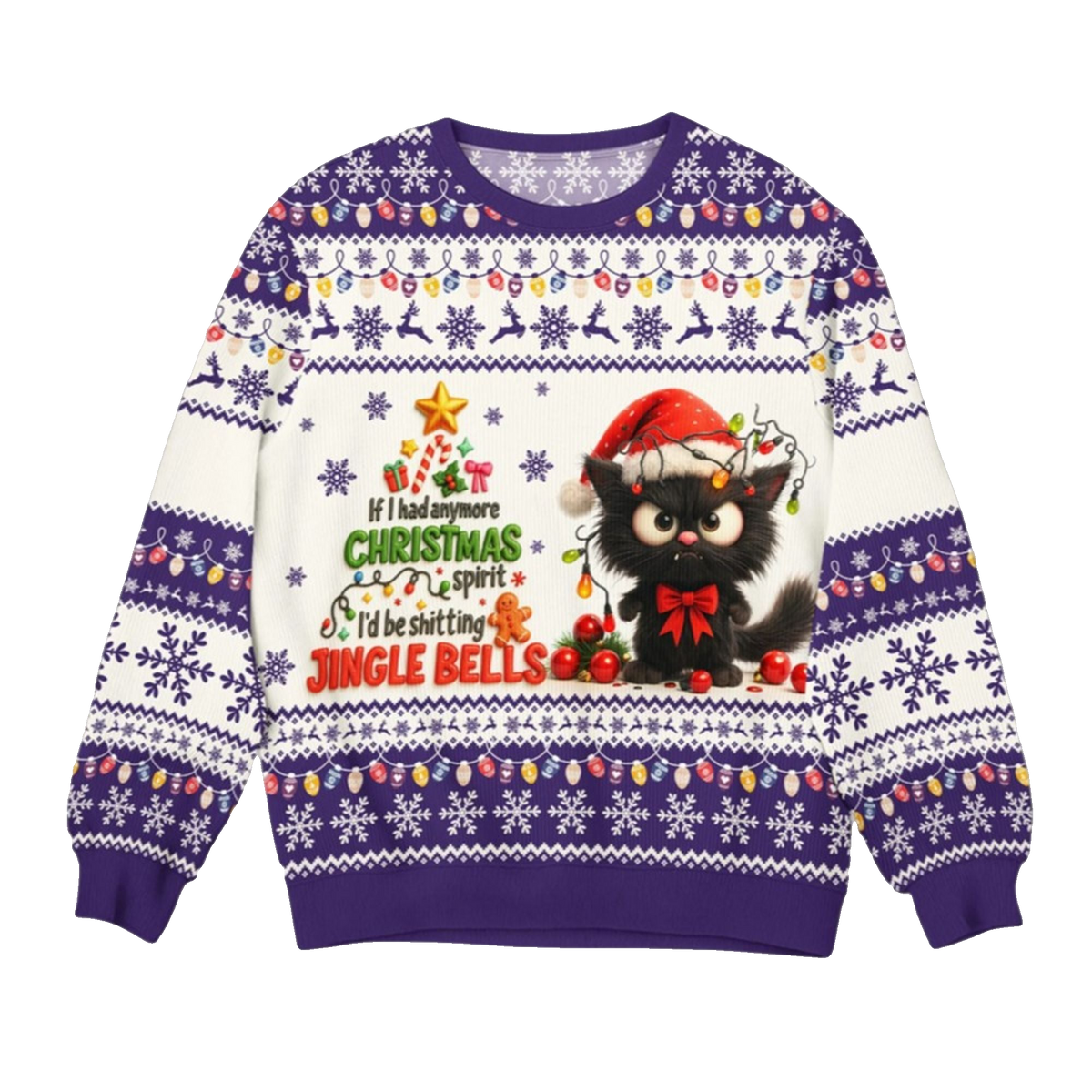 2026 Christmas Cat Jingle Bells Ugly Sweater - Moonbestprint