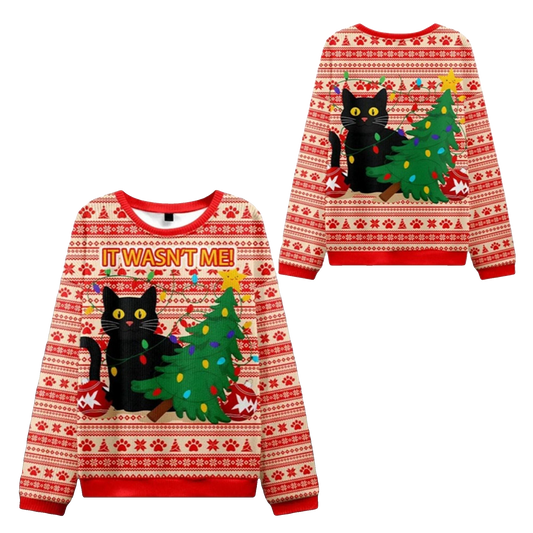 2026 Christmas Cat It Wasn't Me Ugly Sweater - Moonbestprint
